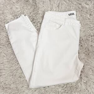 Vans White Distressed Skinny Jeans Raw Hem Size 13/31